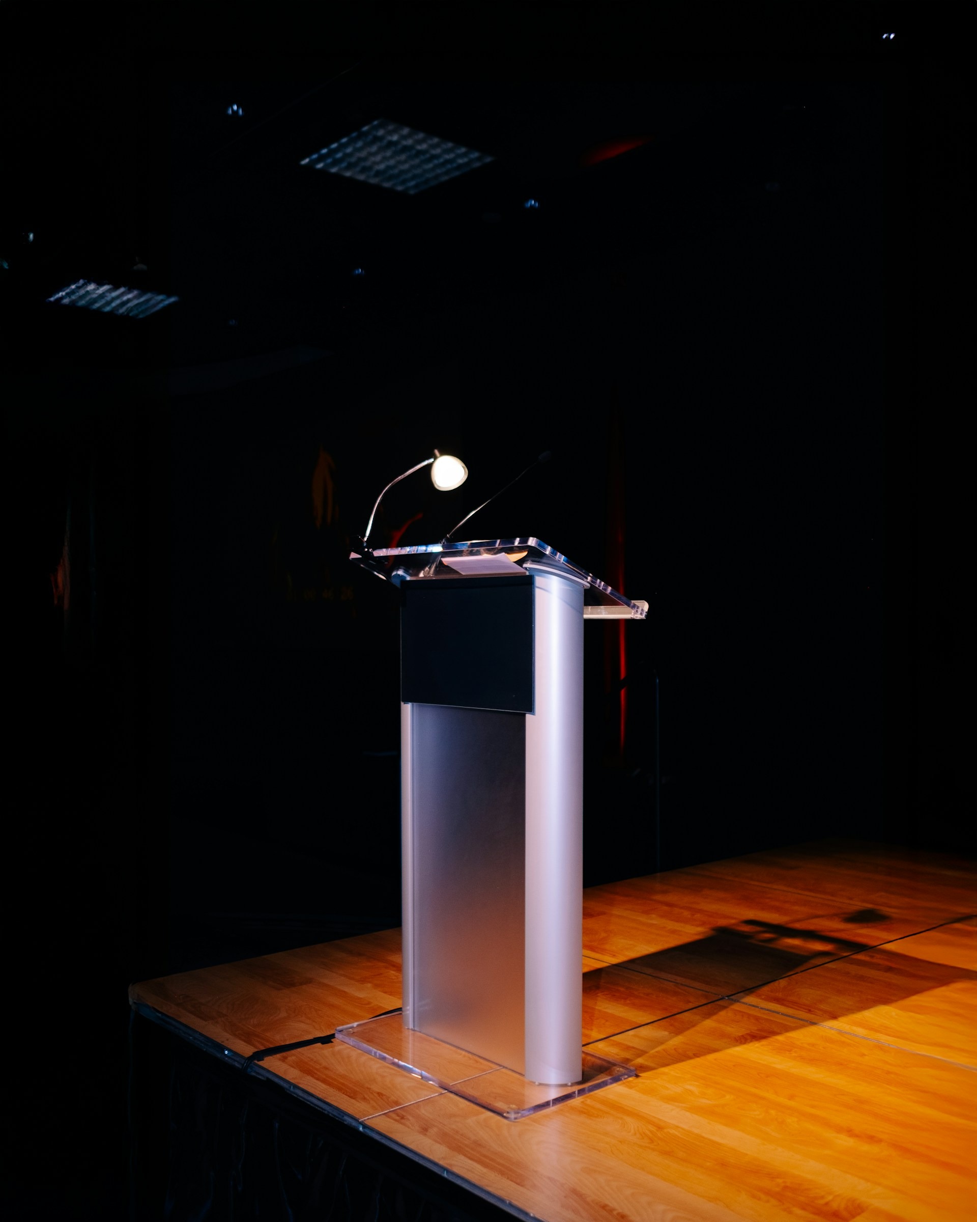 Press podium on stage